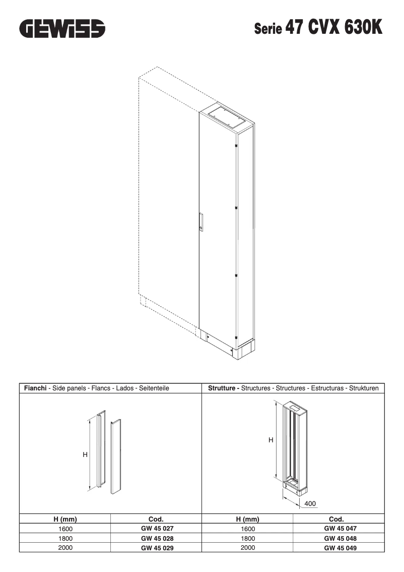 Page 1 de la notice Manuel utilisateur Gewiss GW45049