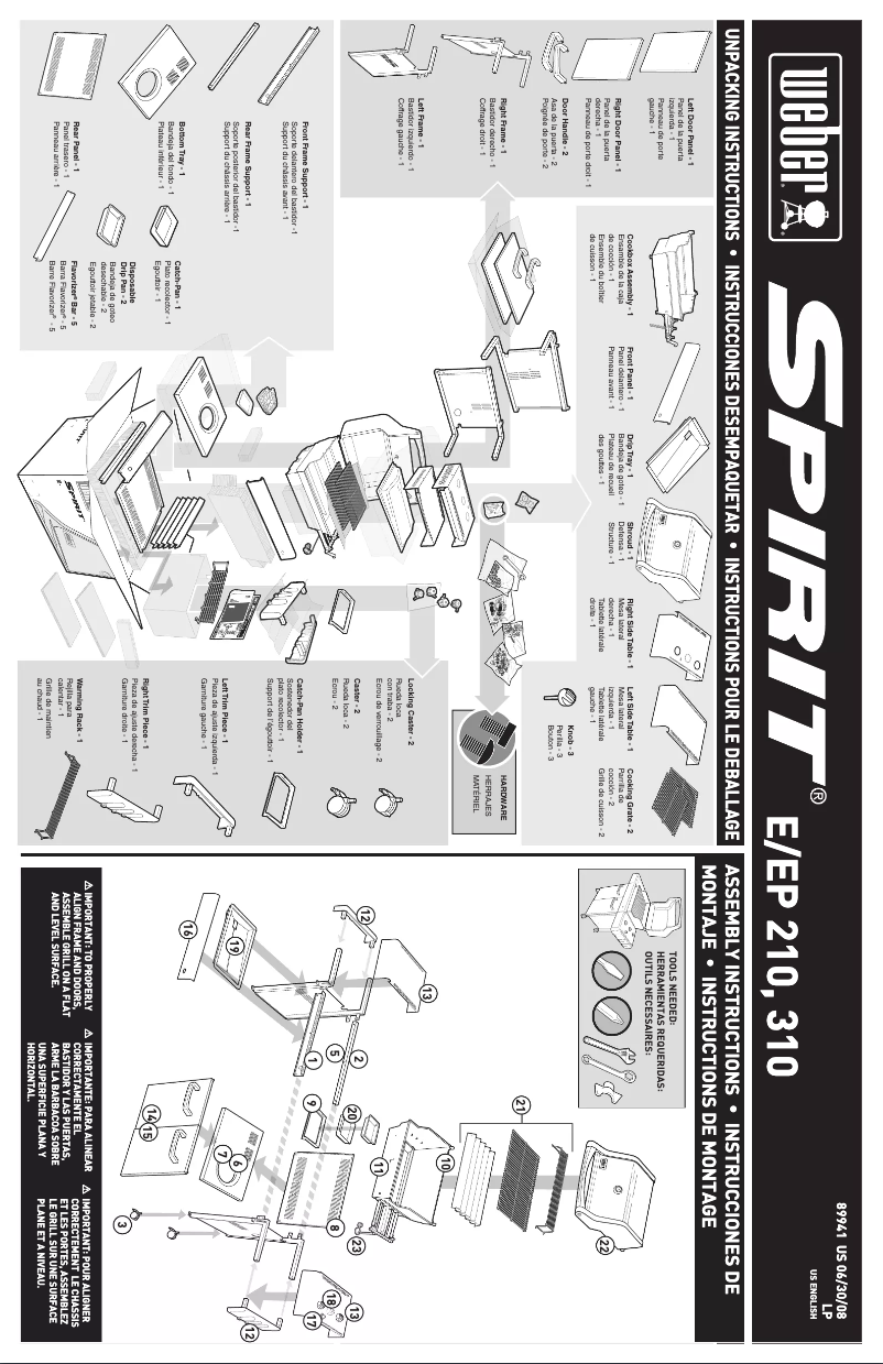 Page 1 of the manual Instructions / Assembly Weber Spirit EP-310