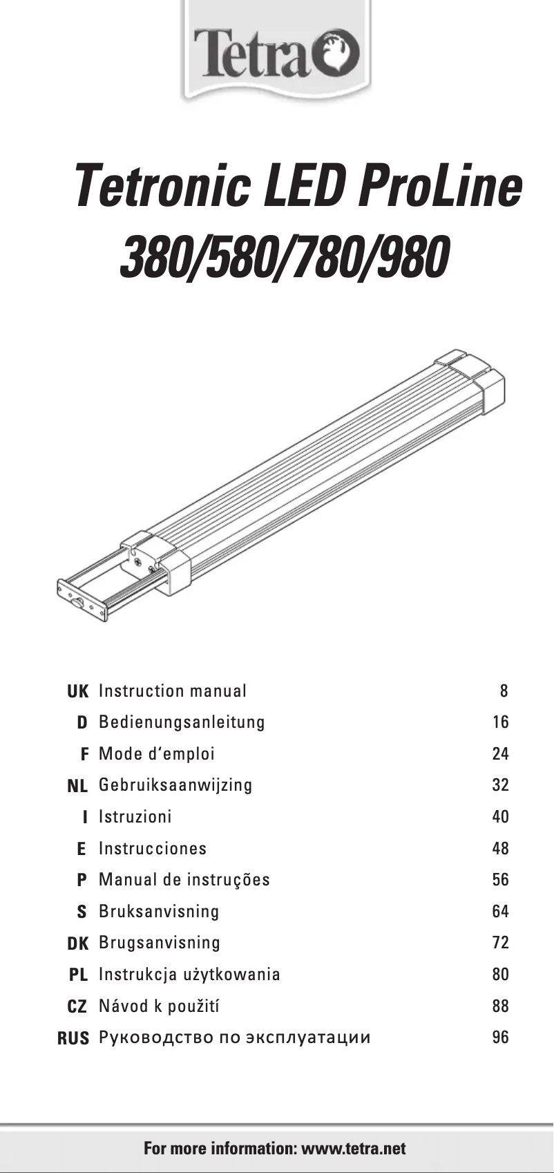 Page 1 de la notice Manuel utilisateur Tetra Tetronic