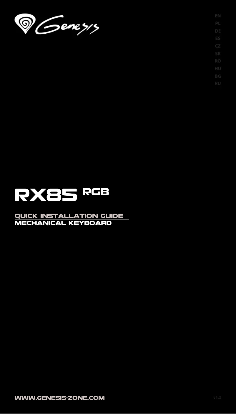Page n°1 - Manuel utilisateur Genesis RX85 RGB