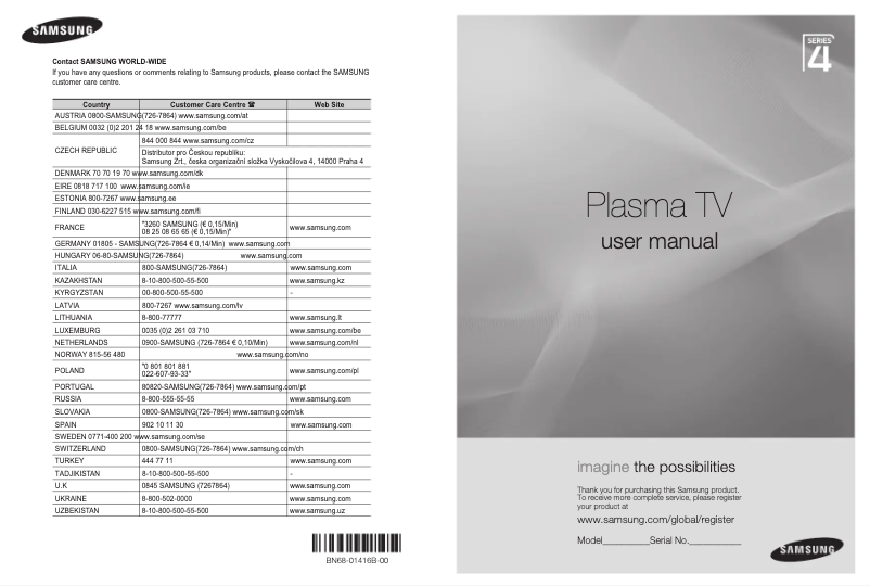 Image de la première page du manuel de l'appareil PS42A457P1D