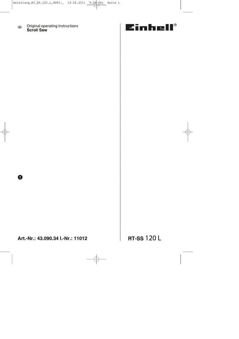 Page 1 de la notice Manuel utilisateur Einhell RT-SS 120 L