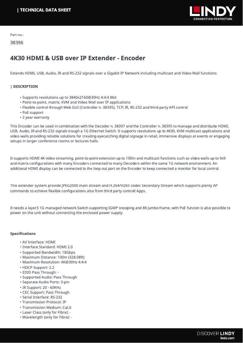 Page n°1 - Manuel utilisateur Lindy 38396