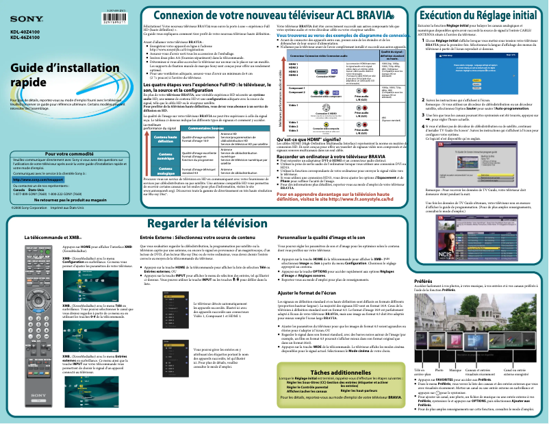 Page n°1 - Manuel utilisateur Sony Bravia KDL-40Z4100