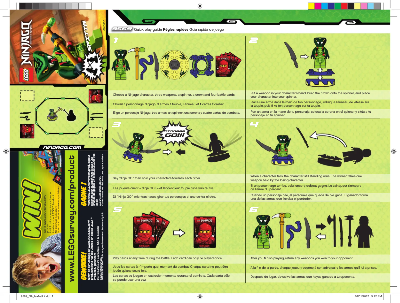Page 1 de la notice Manuel utilisateur Lego Ninjago 9569