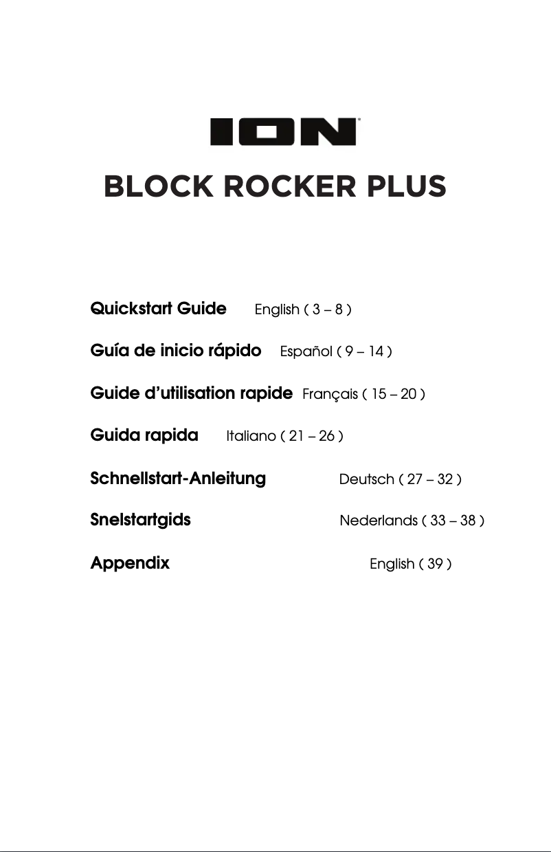 Page 1 de la notice Manuel utilisateur ION Block Rocker Plus