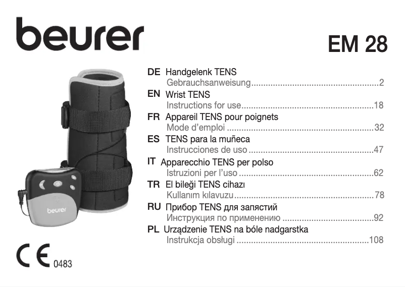 Page n°1 - Manuel utilisateur Beurer EM 28