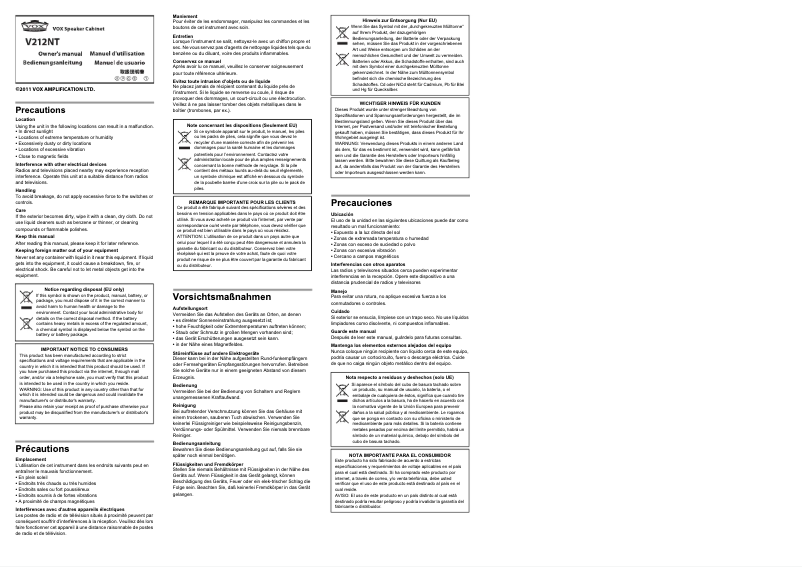 Page 1 de la notice Manuel utilisateur VOX Night Train V212NT