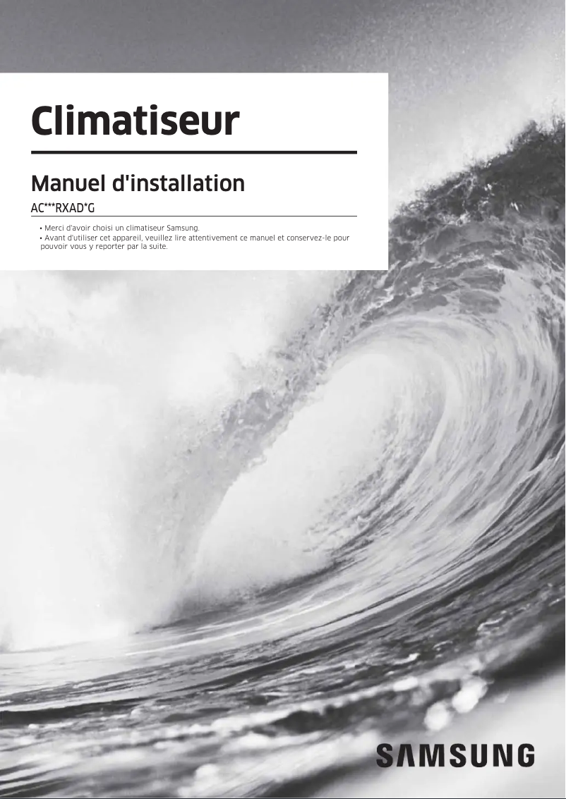 Page 1 de la notice Manuel utilisateur Samsung AC120RXADNG