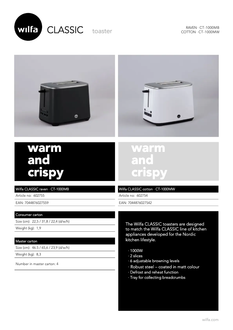 Image de la première page du manuel de l'appareil Classic CT-1000MW