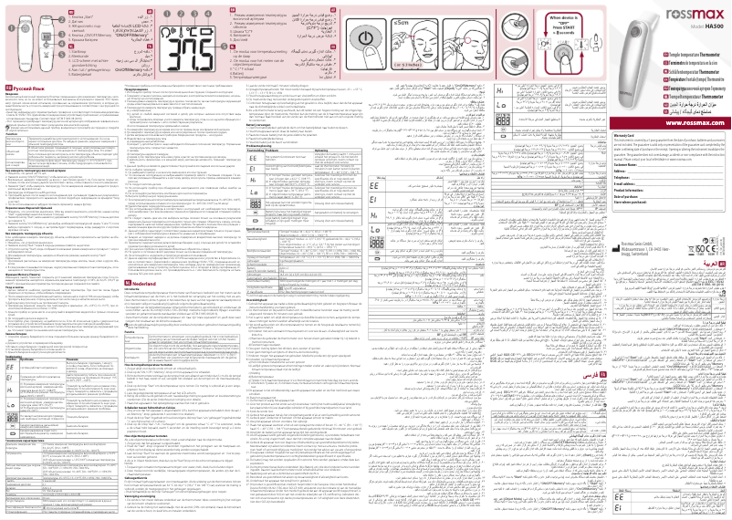 Page n°1 - Manuel utilisateur Rossmax HA500