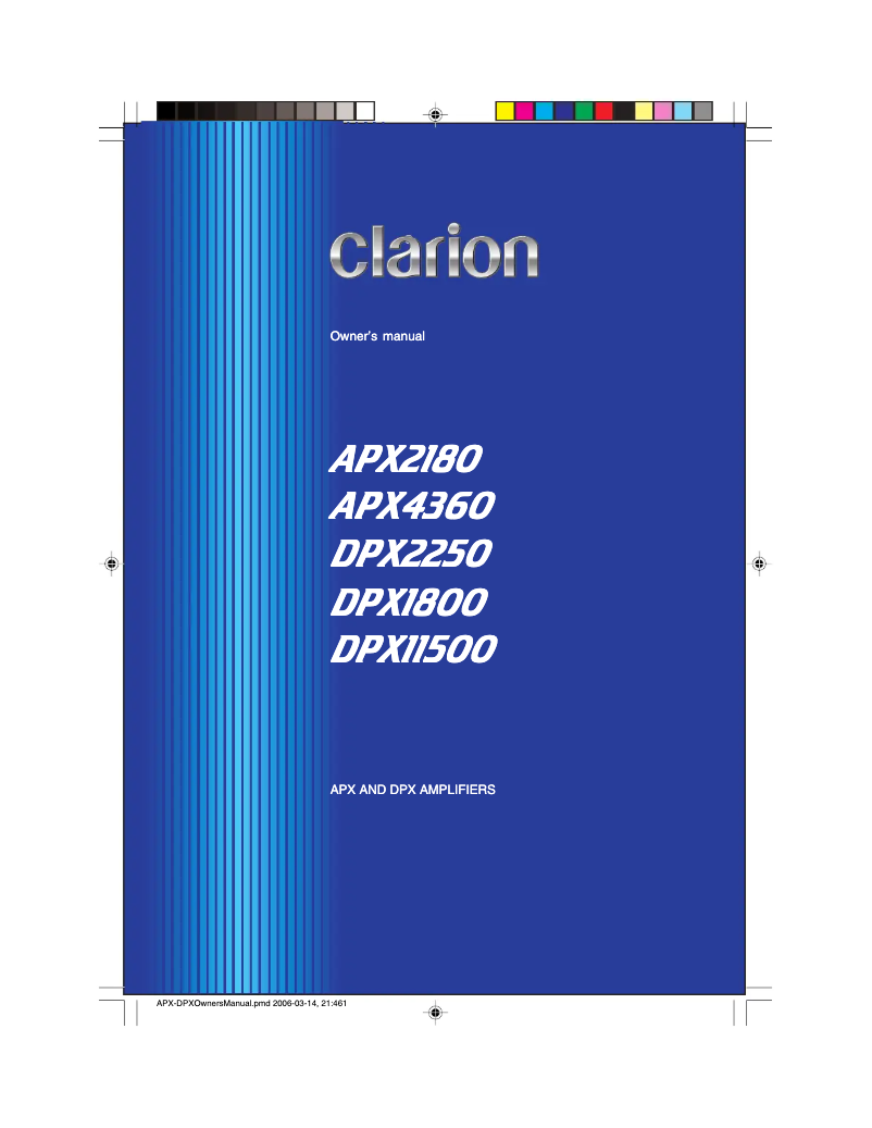 Page n°1 - Manuel utilisateur Clarion DPX2250