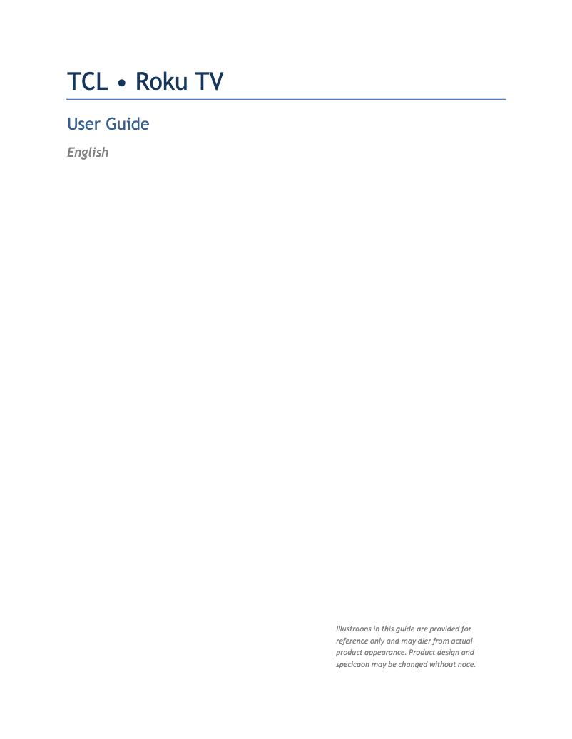 Page 1 de la notice Manuel utilisateur TCL 50FS3850