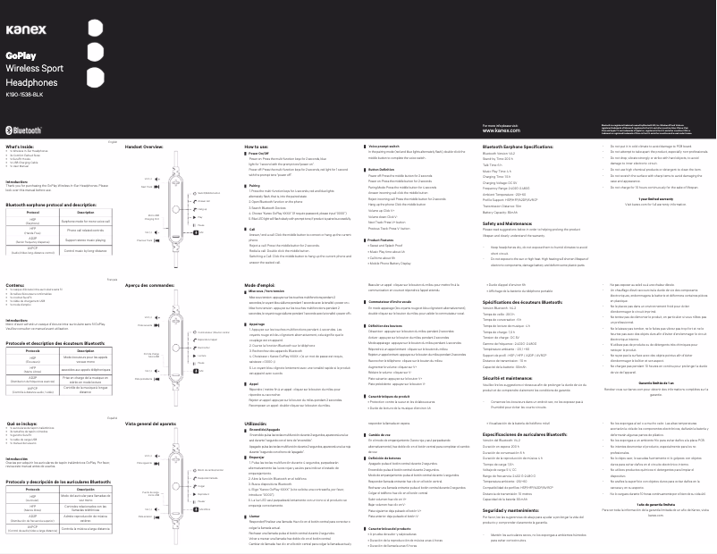 Page 1 of the manual User Manual Kanex GoPlay K190-1534-TLBT