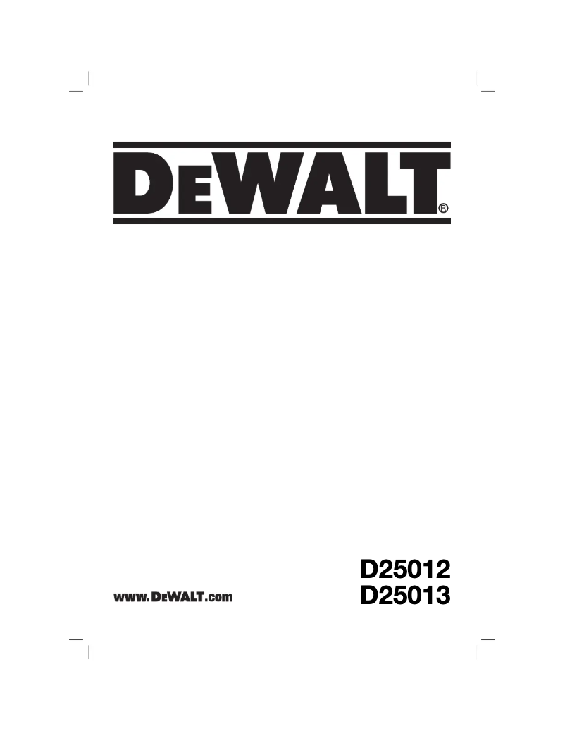 Page 1 de la notice Manuel utilisateur DeWalt D25012K