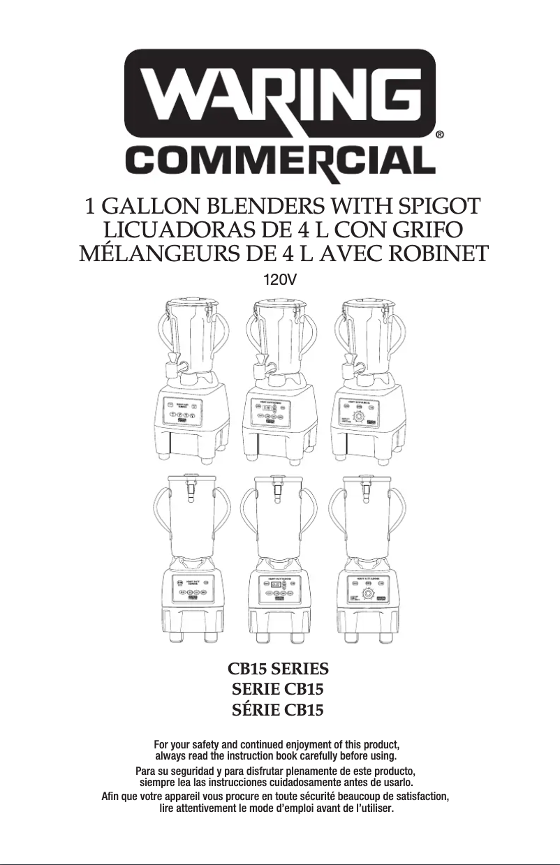 Page n°1 - Manuel utilisateur Waring Commercial CB15V