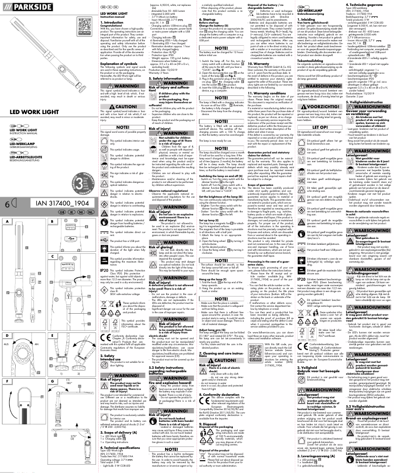 Image de la première page du manuel de l'appareil IAN 317400