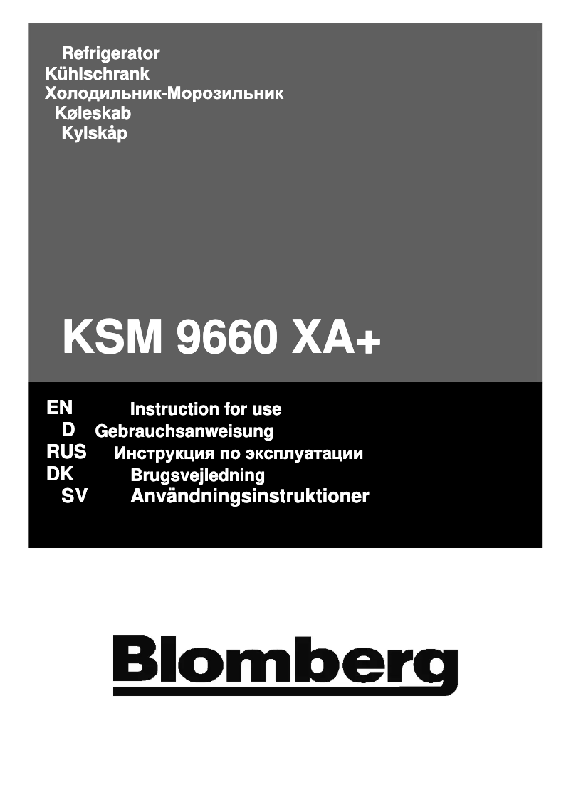 Page n°1 - Manuel utilisateur Blomberg KSM 9660 X A+
