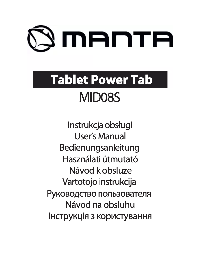 Page n°1 - Manuel utilisateur Manta PowerTab MIS08S