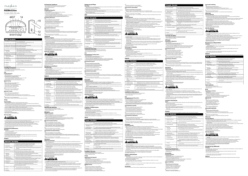 Page 1 de la notice Manuel utilisateur Nedis RDDB4320BK