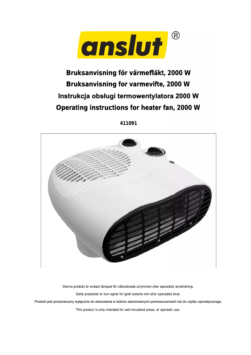 Page n°1 - Manuel utilisateur Anslut 411-091