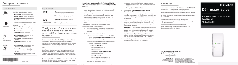 Page 1 de la notice Guide d'installation Netgear EX6250