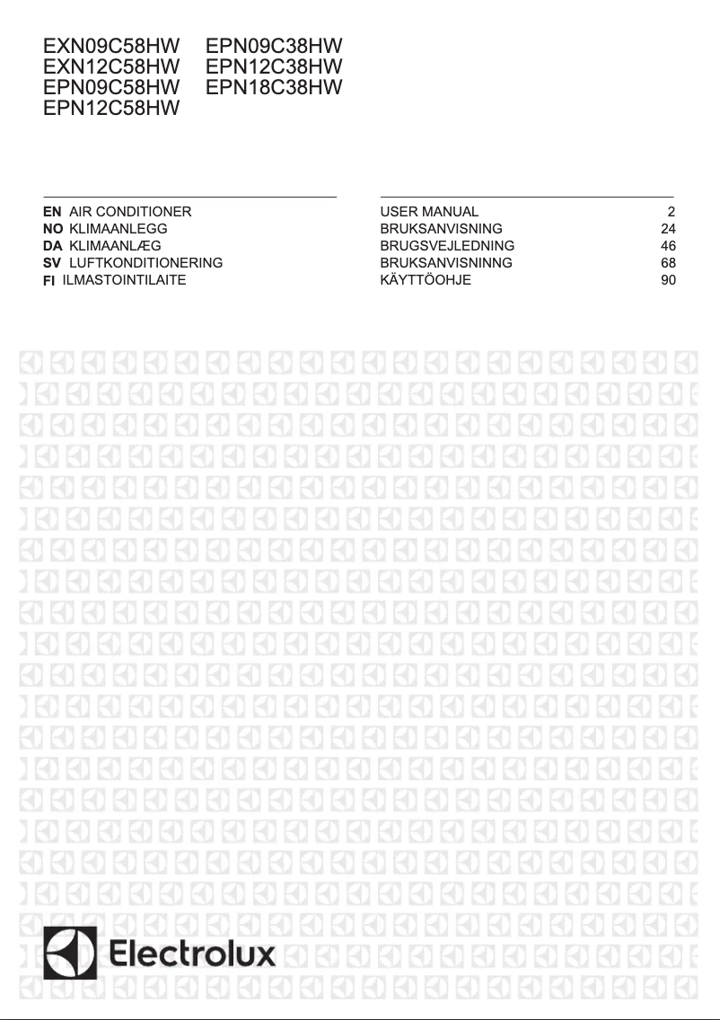 Page 1 de la notice Manuel utilisateur Electrolux EPN12C58HWO