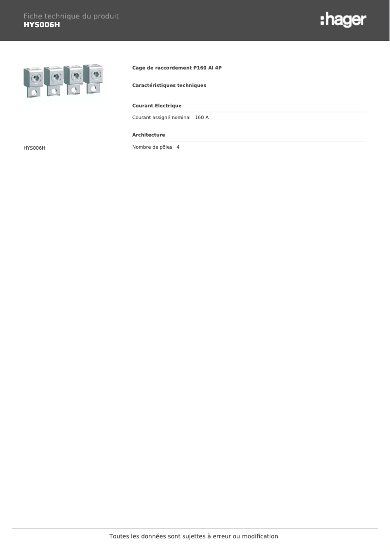 Image de la première page du manuel de l'appareil HYS006H