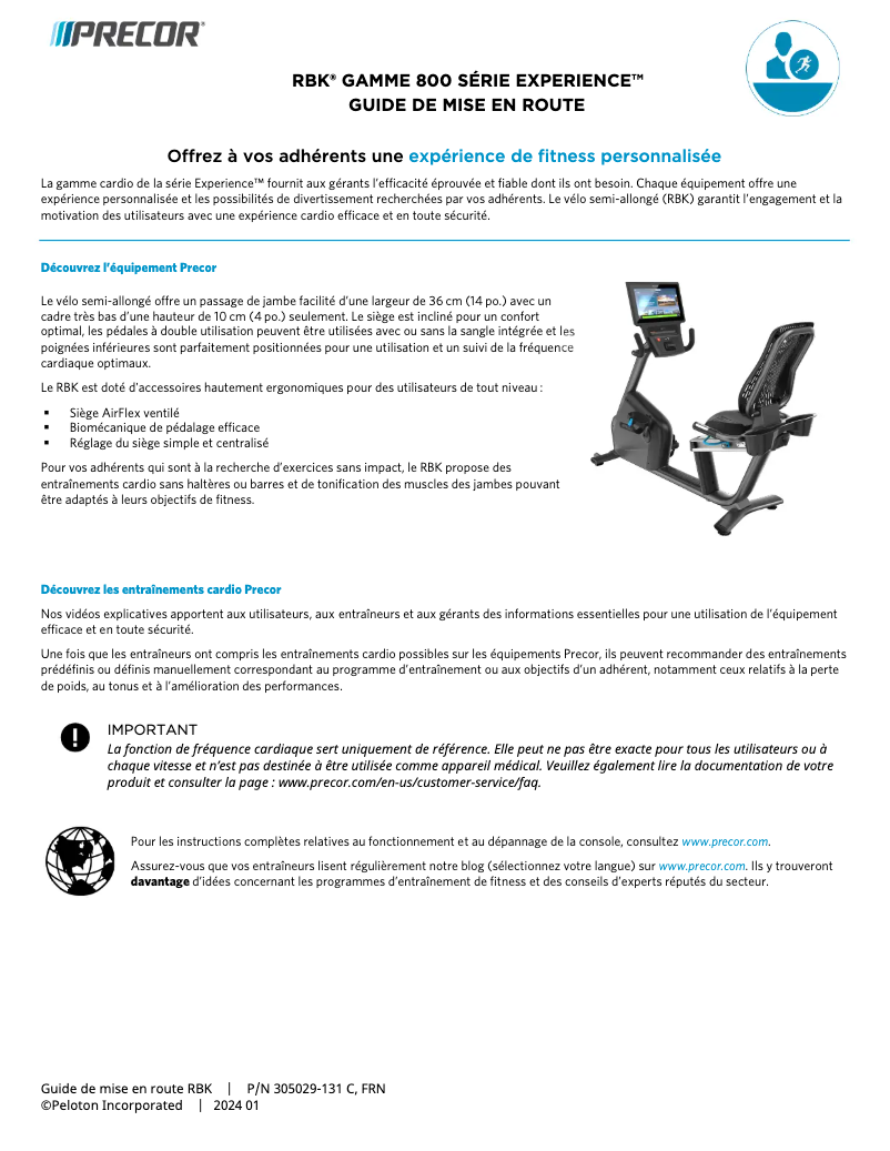 Image de la première page du manuel de l'appareil RBK 800