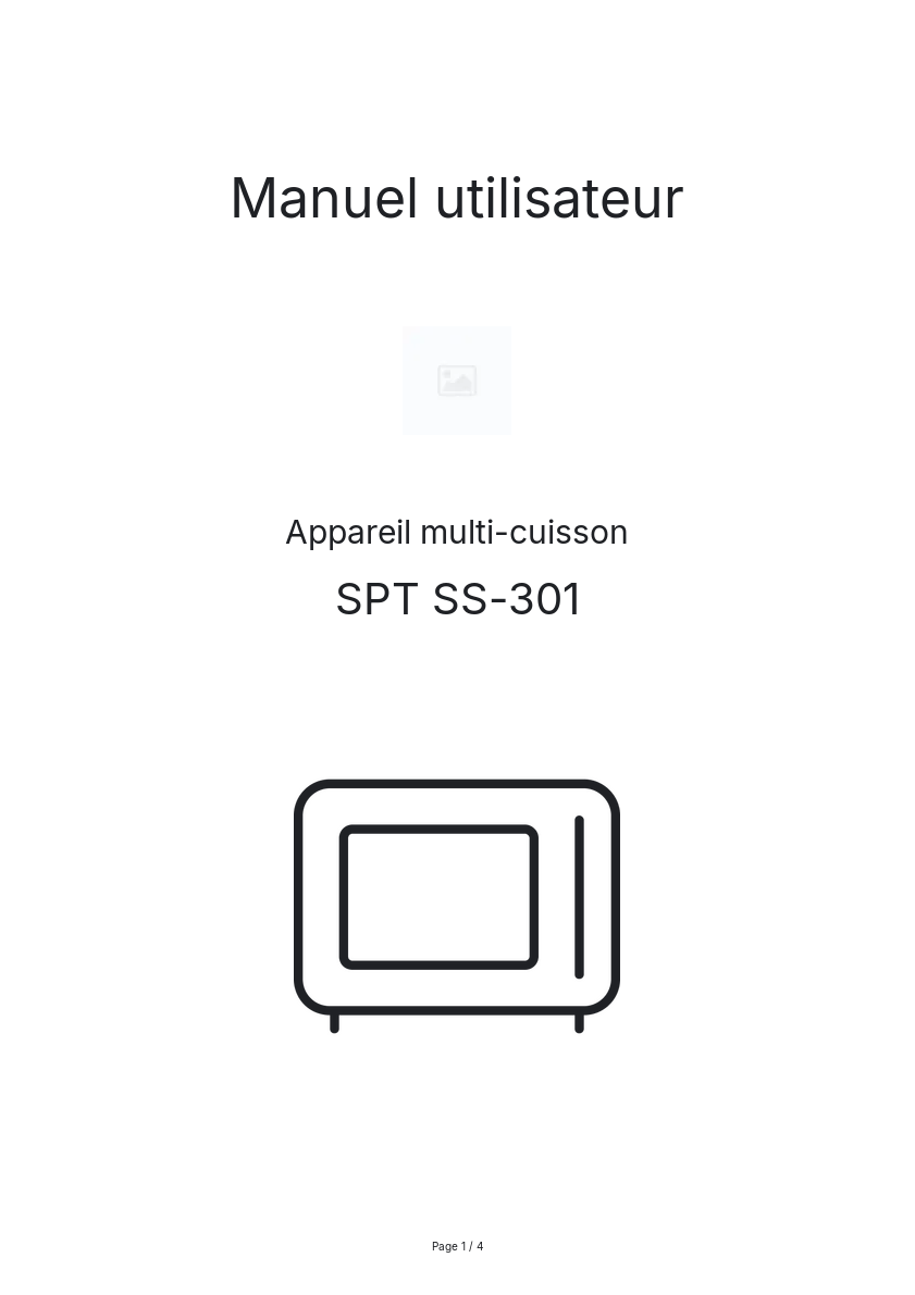 Image de la première page du manuel de l'appareil SS-301