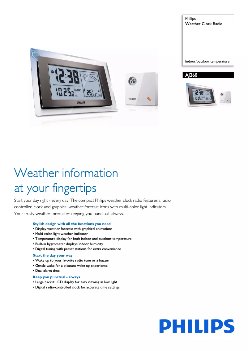 Page 1 de la notice Brochure Philips AJ260