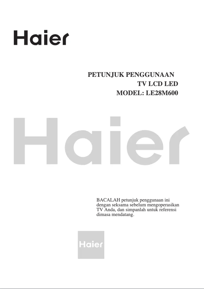 Image de la première page du manuel de l'appareil LE28M600