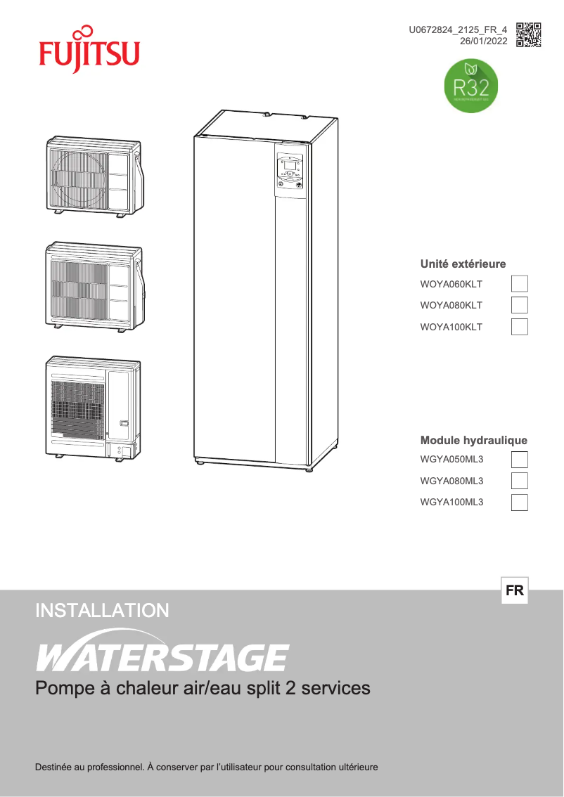 Image de la première page du manuel de l'appareil WGYA100ML3