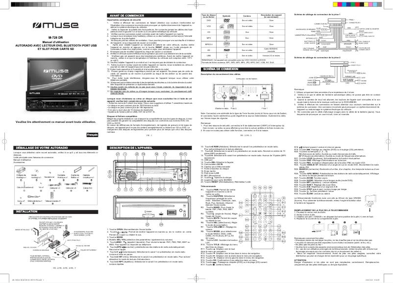 Page 1 de la notice Manuel utilisateur Muse M-728 DR