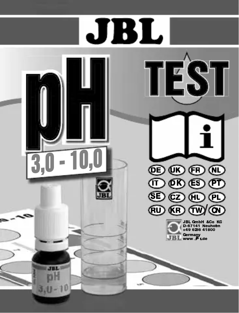Page n°1 - Manuel utilisateur JBL pH 3,0-10,0 Test