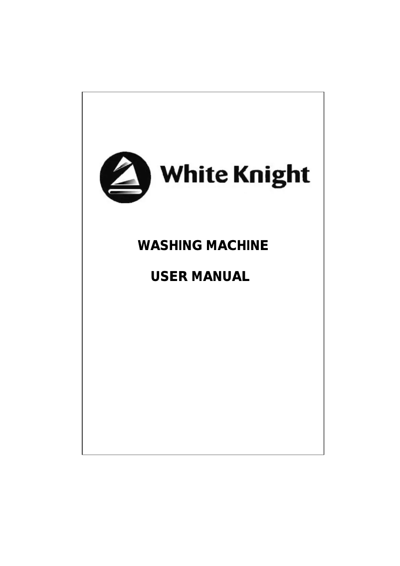 Page n°1 - Manuel utilisateur White Knight WK1200Y
