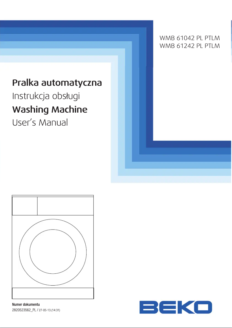 Page 1 de la notice Manuel utilisateur Beko WMB 61242 PL PTM
