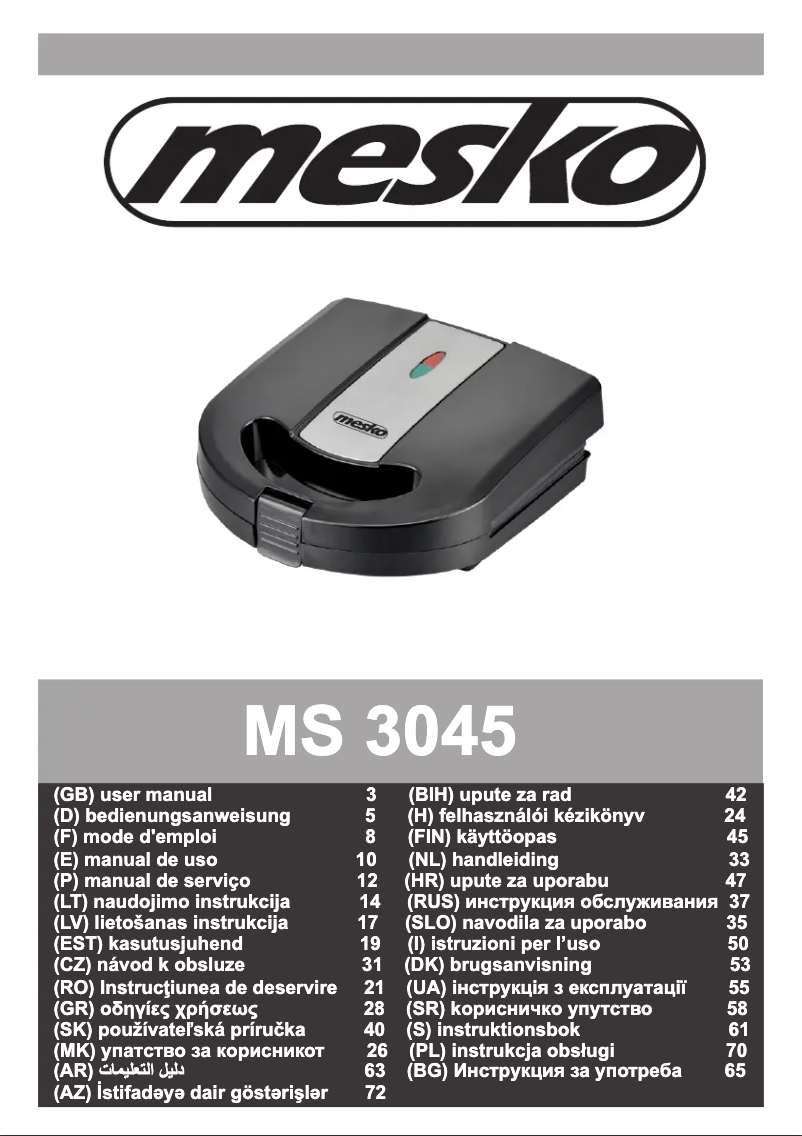 Página 1 del manual Manual de usuario Mesko MS 3045