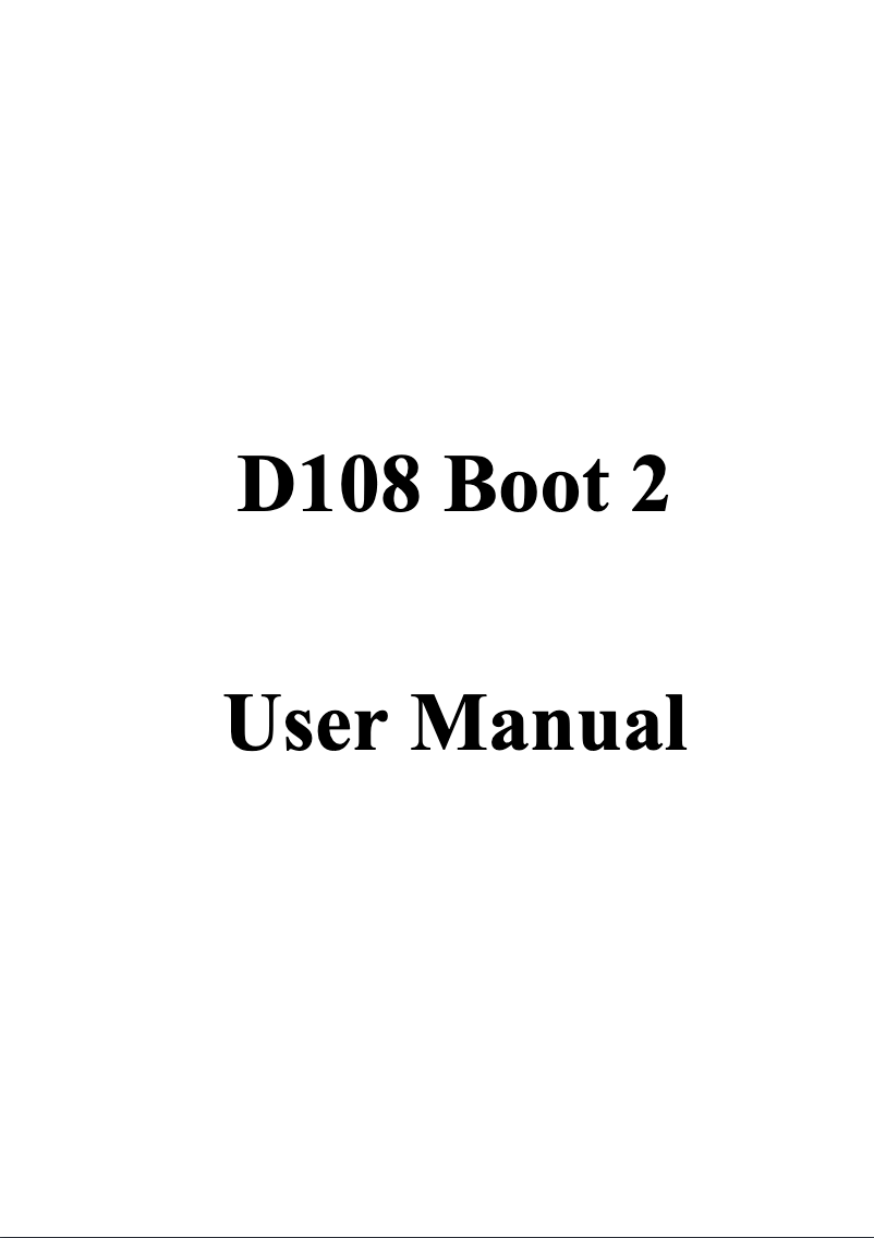 Page n°1 - Manuel utilisateur Plum D108