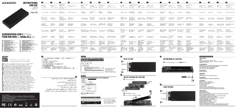 Page 1 de la notice Manuel utilisateur Axagon EEM2-SBC