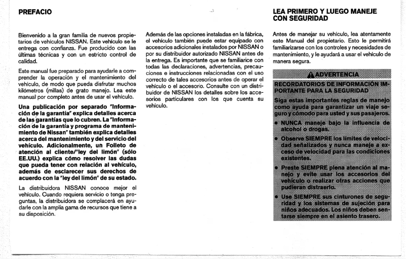 Imagen de la primera página del manual del dispositivo Frontier Pro-4X (2012)