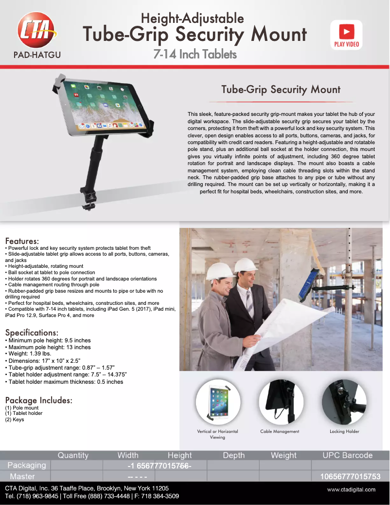 Page 1 de la notice Manuel utilisateur CTA Digital PAD-HATGU