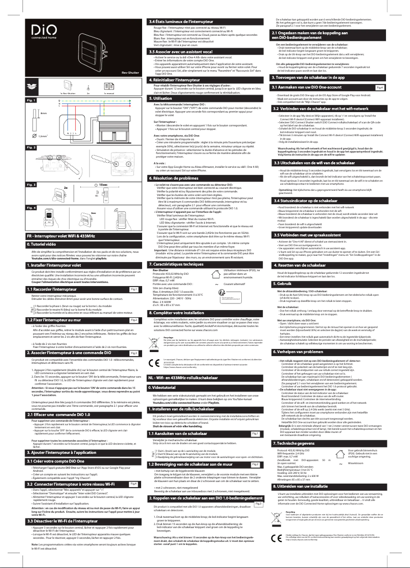 Page n°1 - Manuel utilisateur DiO REV-SHUTTER