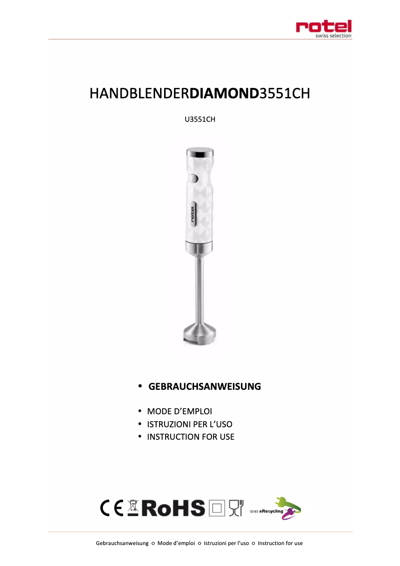 Page 1 de la notice Manuel utilisateur Rotel U3551CH