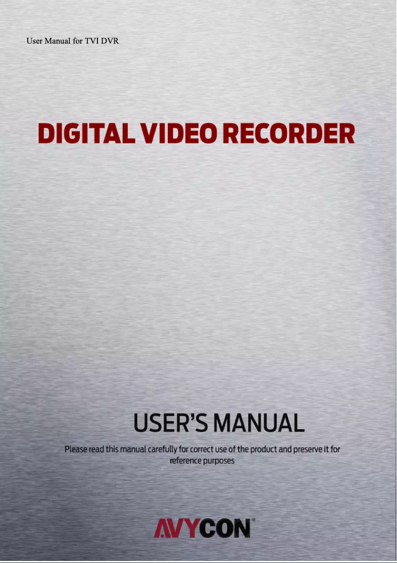 Page n°1 - Manuel utilisateur Avycon AVR-T916A
