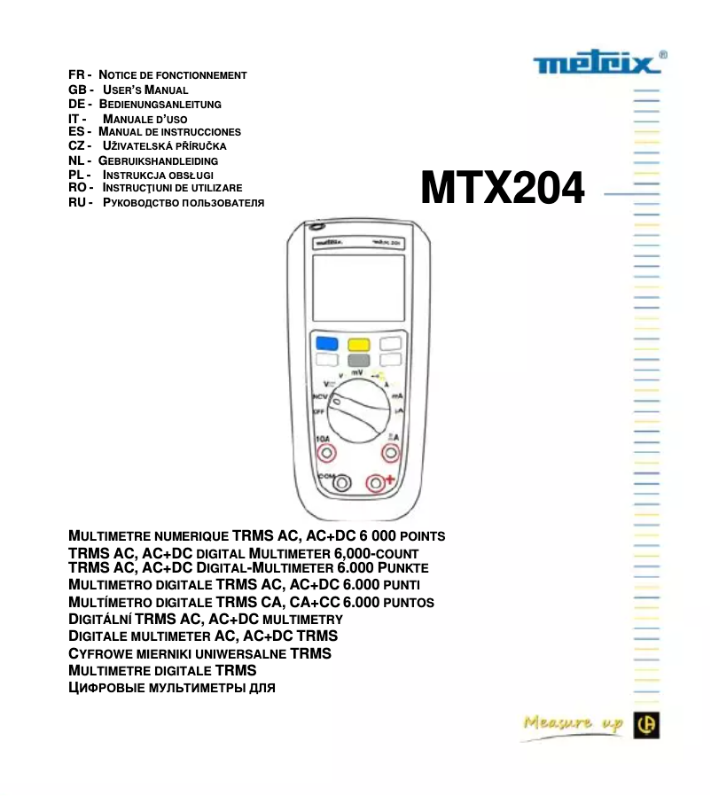 Image de la première page du manuel de l'appareil MTX204