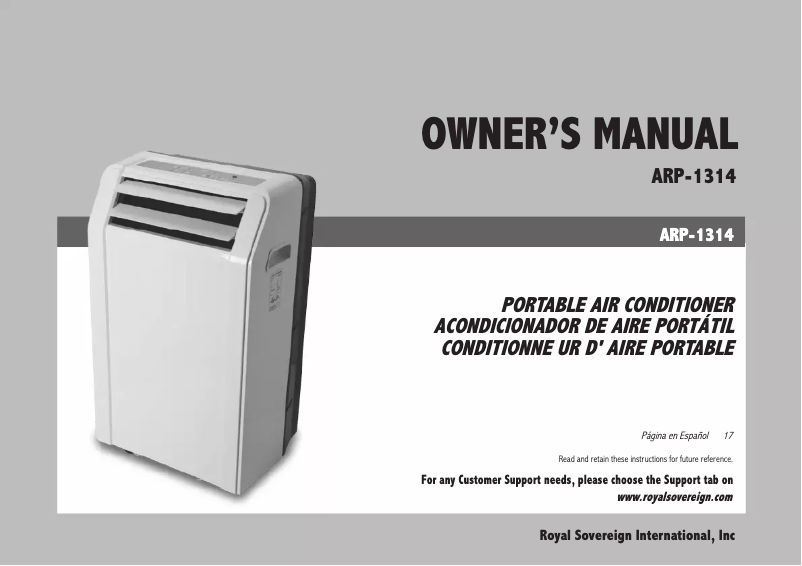 Page 1 de la notice Manuel utilisateur Royal Sovereign ARP-1314