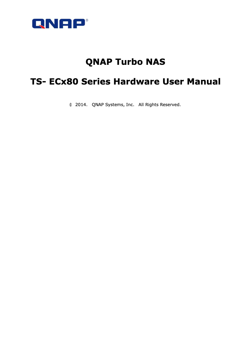 First page image of the manual for TS-EC1280U-RP