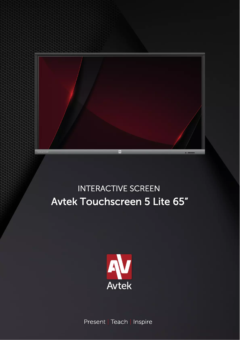 Page n°1 - Manuel utilisateur Avtek 5 Lite 65"