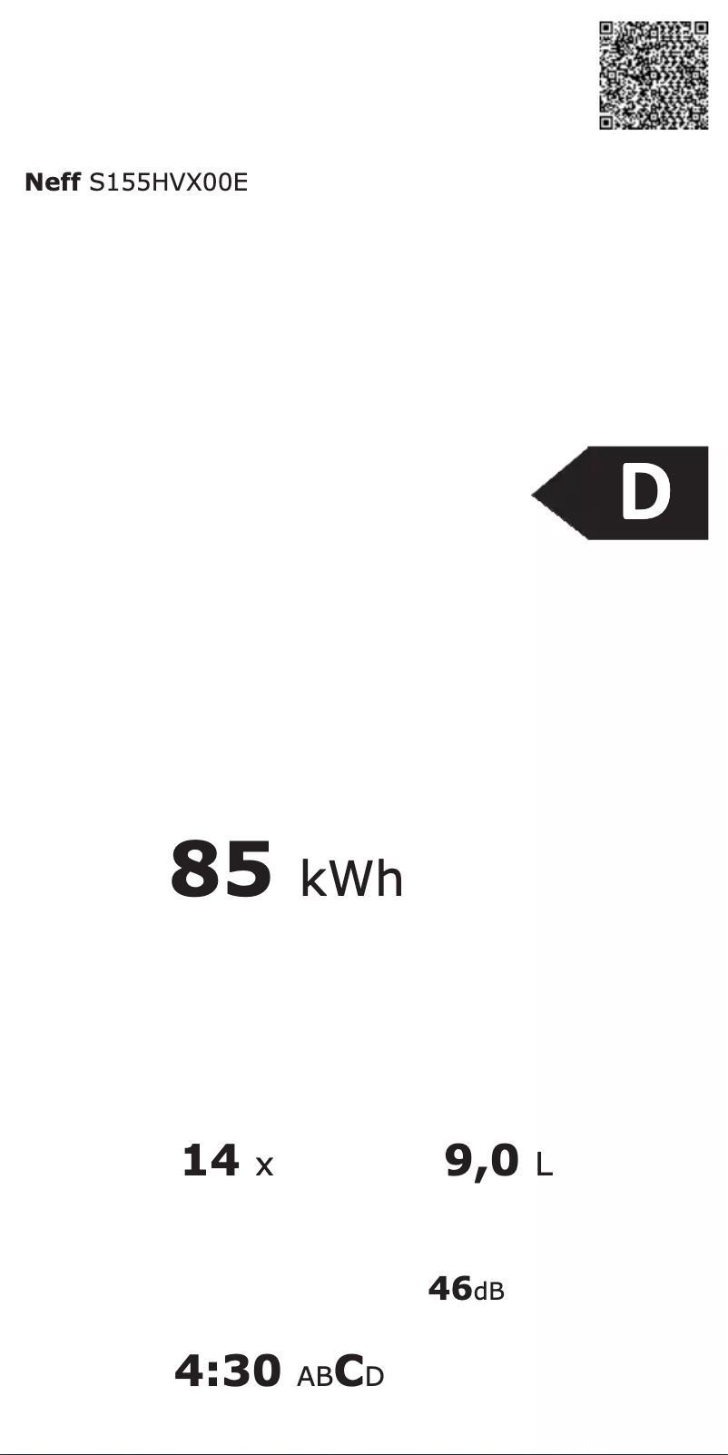 Page n°1 - Label énergétique Neff S155HVX00E
